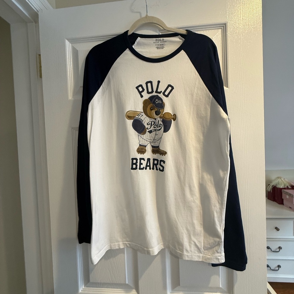 Polo by Ralph Lauren White & Navy Raglan 'Polo Bears' Tee